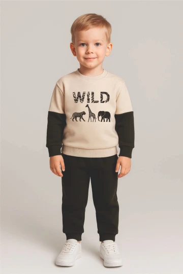 Wild Baskılı Parçalı Erkek Bebek Takım 20104