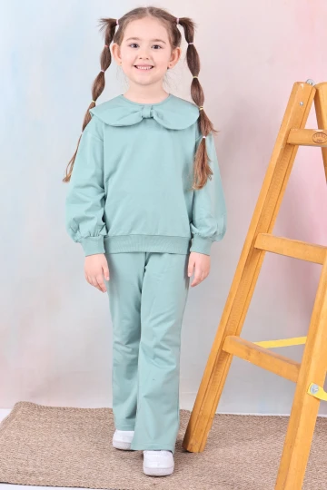 Yakası Fiyonklu Kız Çocuk Takım 50651